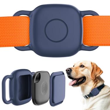 Imagem de DDJ Pacote com 2 suportes para coleira de cachorro Tile Life360 Mate (2024) 2022, capa protetora de silicone à prova d'água para coleira Tile Mate Tracker, ultradurável/resistente a arranhões, Navy