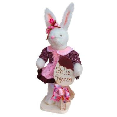 Imagem de Coelha De Páscoa Chocolateira Artesanal 50cm - Gici Decor
