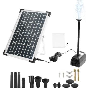 Imagem de Kit Solar Pond Foundtain, fontes de banho solares para pássaros de 10 W, conjunto de bomba de água solar multiuso fácil de usar, bomba de recurso de água com filtro resistente para lagoas de jardim ao