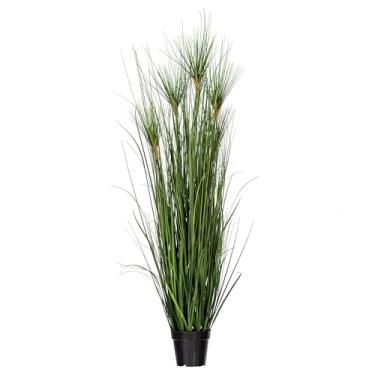 Imagem de Vickerman Everyday - Grama artificial verde escovada com pote de plástico preto - Decoração de planta de grama sintética - Decoração de casa ou escritório