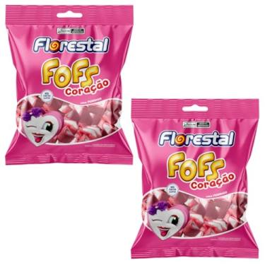 Imagem de Kit 2 Pacotes Marshmallow Coração Morango 220g Cada Fofs Florestal