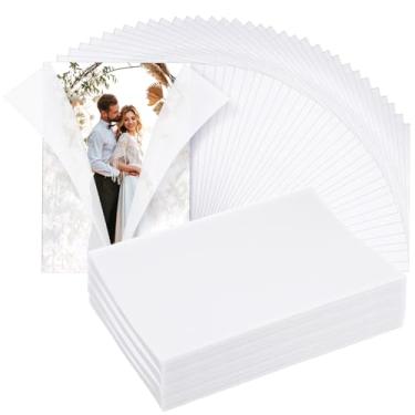 Imagem de Pacote com 150 jaquetas de veludo pré-dobradas para convites de 12 x 17 cm, mangas de convite de casamento, papel avelino para convites – Forros de envelope translúcidos tamanho A7 para cartões de