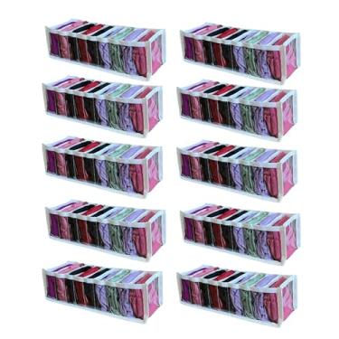 Imagem de Kit 10 Colmeia Organizadora Gaveta 11 Divisórias para Calcinhas Cuecas Meias Sutiãs Roupas de Bebe (32x10x9cm)