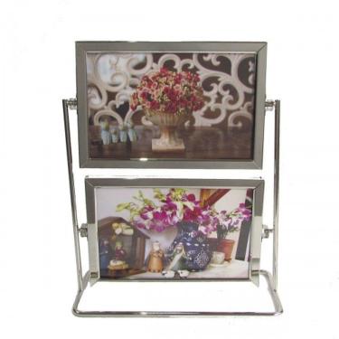 Imagem de Porta Retrato Metal Giratório Para 4 Fotos 15x10cm