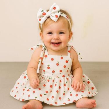 Imagem de Vestido Infantil Menina Estampado Verão Alça Regulavel - DW confeccoes