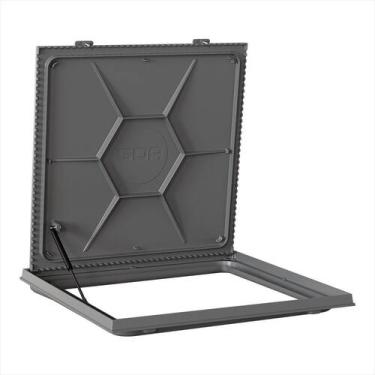 Imagem de Tampa Tampão Reforçado 500kg 80x80 Articulado Cisterna, Esgoto, Cx de 