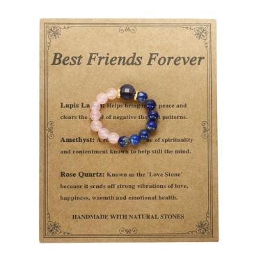 Imagem de QRH Anéis elásticos de cristal para mulheres, ansiedade, alívio de estresse, humor, pedras naturais, anel elástico com contas de cristal espiritual, proteção empática, joias presentes, Pedra, Sem