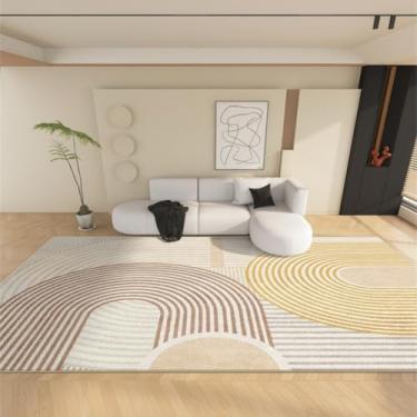 Imagem de Tapetes de luxo para sala de estar, macios e fofos, abstratos, para áreas grandes, grossos, para decoração de quarto, carpete de pelúcia para casa (200x250 cm/D)
