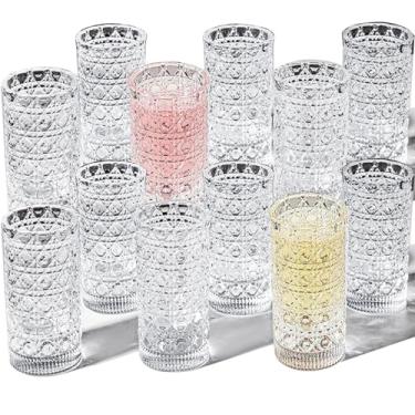 Imagem de Pacote com 12 copos pequenos redondos de cristal, copos longos de vidro transparente de 30 ml com base pesada para casamentos e festas, conjunto a granel para licor, tequila, vodca, uísque e todos os