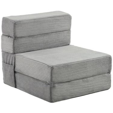 Imagem de JKMAX Sofá-cama dobrável de tamanho único - Cadeira conversível 4 em 1 - Sofá Futon de Espuma de Memória de Alta Densidade - Cama Dobrável para Sala de Estar Quarto (Cinza Escuro)
