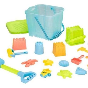 Imagem de Kit Balde De Praia Brinquedo Infantil 19 Peças Plástico - Members Mark