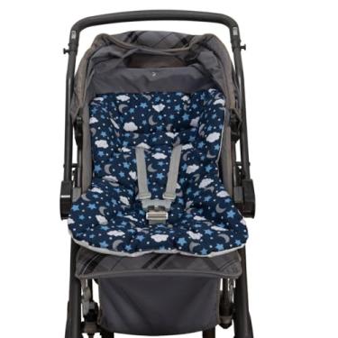 Imagem de Capa para Carrinho de Bebê com Estampada Universal 100% Algodão (Soninho Marinho)