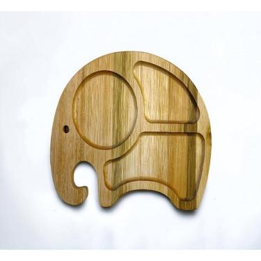 Imagem de Petisqueira Infantil Elefante Divisórias - Madeira 25 Cm