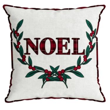 Imagem de Almofada Natalina Bordado Noel 445483 43X43Cm Belchior