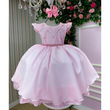 Imagem de Vestido Infantil Luxo Rosa Bebe Menina - no-brand, 12, Rosa pastel