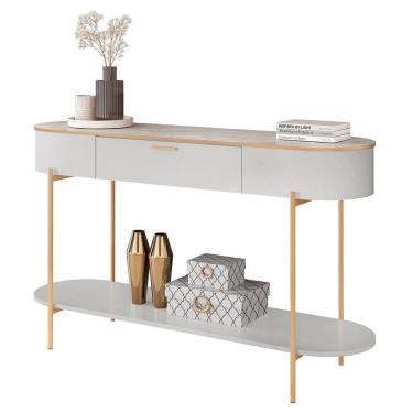 Imagem de Aparador de Sala Pés Metálicos 135cm Jaspe D04 Bali/Quartzo - Mpozenato