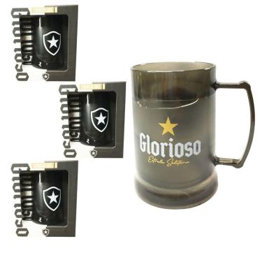 Imagem de Kit 4Un Caneca Copo Gel 300Ml Preto Isolante Térmico Chopp