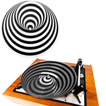 Imagem de Briwooody Tapete para toca-discos de acrílico para toca-discos vintage de vinil de 30,5 cm, tapete acrílico para toca-discos LP de vinil, capa antiestática que melhora o som dos acessórios para