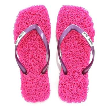 Imagem de Chinelo Confort Square ideal para Fascite Plantar, esporão de calcâneo, sensação de estar pisando em um tapete macio. (Pìnk, 39/40, BR, Adulto, Faixa Numérico, 39, 40)