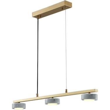 Imagem de Luminária pendente de mármore com 3 luzes 15 W - Luminária de teto rebaixado, Luzes suspensas de cobre LED, Lâmpadas de lustre