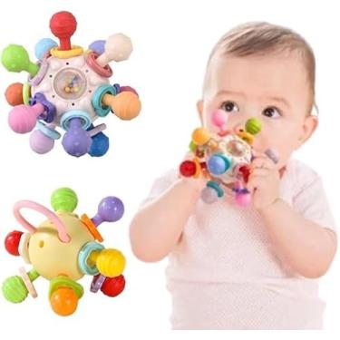 Imagem de Genérico Mordedor Infantil Brinquedo de Bebê Flexível 360 Livre BPA (Azul)