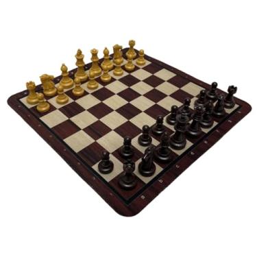 Imagem de Esquirla Jogo de tabuleiro dobrável de, jogo de tabuleiro profissional antiderrapante multifuncional portátil, presente premium para crianças, de de, Xadrez Marrom Dourado