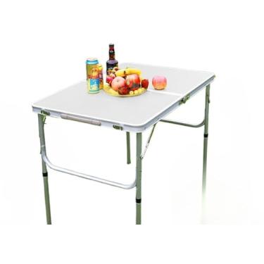 Imagem de Mesa Dobrável de Alumínio Portátil Vira Maleta Camping Praia com Tampo de MDF 90 x 60 CM (120x60x70CM)