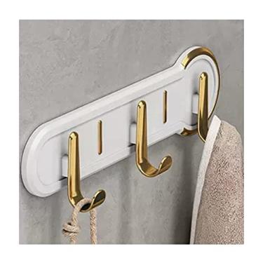Imagem de Cabide montado na parede, ganchos para pendurar casacos gancho rack trilho com 3 ~ 6 ganchos, suporte de parede para cabide de entrada (cor: branco, tamanho: 21 * 5,5 cm)