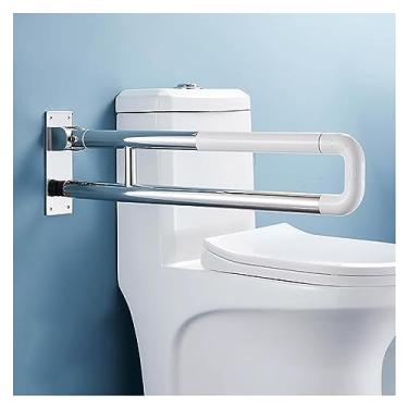 Imagem de GeRRiT Barras de apoio para deficientes, barras de apoio de aço inoxidável, dobrável, com textura antiderrapante, barra de segurança para banheiro, trilho de suporte de mão para deficientes, idosos