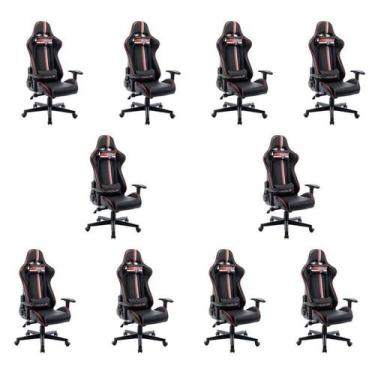 Imagem de Kit 10 Cadeiras Gamer São Paulo Spfc 3318 - Espresso Móveis