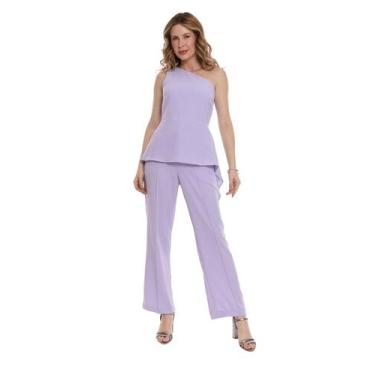 Imagem de Conjunto Feminino Elegante em alfaiataria Liz, Blusa Um Ombro Só com P