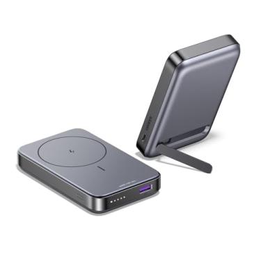 Imagem de UGREEN Pacote de bateria de banco de energia magnético de 10.000mAh, carregador portátil sem fio dobrável de 3 portas PD 20W Carregamento rápido compatível com Magsafe iPhone 15/15 Plus/15 Pr