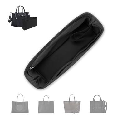 Imagem de ArcDiary Inserção organizadora de bolsa, bolsa macia e sedosa com 8 tamanhos, serve para bolsas Longchamp, Neverful, Gyard e mais (médio, preto)