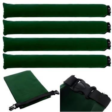 Imagem de Maasechs 4 peças de sacos de areia longos de 1,2 m × 18 cm para lona de inundação, prevenção de inundações, tubo de sacos de areia com fivela de inserção, tubo de barreira de vento reutilizável para