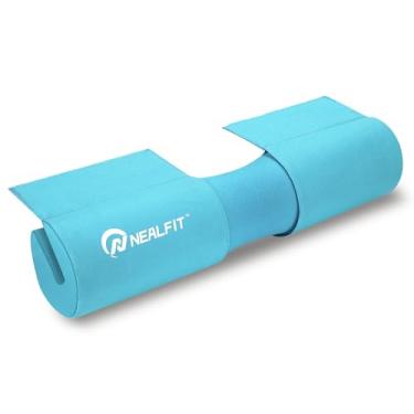 Imagem de NEALFIT Almofada de agachamento com barra com acolchoamento de nylon grosso, almofada de impulso de quadril para agachamentos, lunges, almofada de agachamento no pescoço e ombro para barras olímpicas
