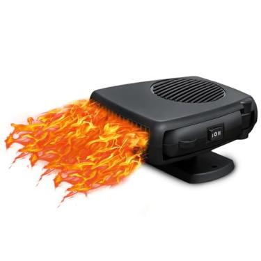 Imagem de Aquecedor portátil de carro de 200 W, aquecedor de modo duplo de 12 V e ventilador de refrigerador, aquecedor de carro rotativo de 360°, desembaçador para para-brisa e conforto interior