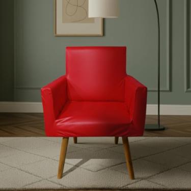 Imagem de Capa Para Poltrona Nina Decorativa Sala Escritorio Quarto Em Malha Gel Liso (Vermelho)