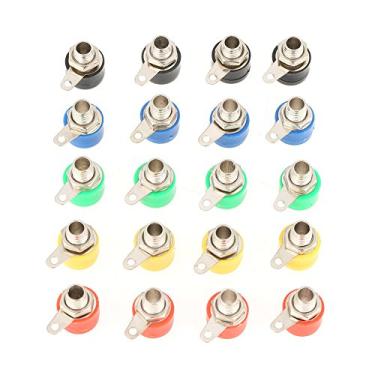 Imagem de Tomada banana Plug, 20 peças, cores mistas, 4 mm, terminal, amplificador, alto-falante, terminal, plugue banana, conectores