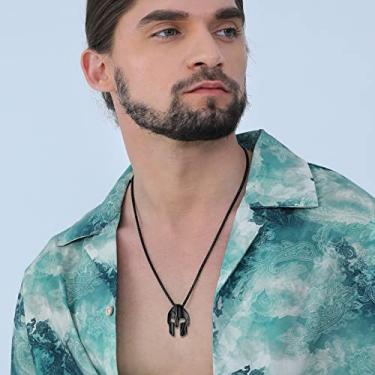 Imagem de Colar masculino retrô punk com máscara de capacete, One Size, Aço inoxidável, Sem Pedra Preciosa