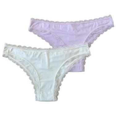Imagem de KIT 2 CALCINHAS BASIC+ LINGERIE ROSA/CREME P