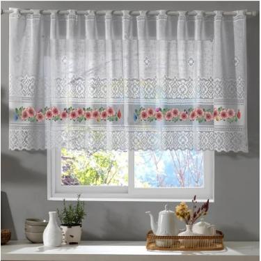 Imagem de Cortina Cozinha Valência 200cmx150cmx30cm Interlar