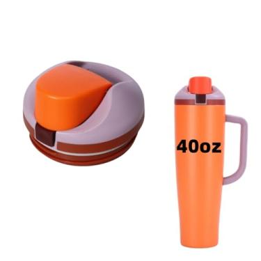 Imagem de Tampa de substituição compatível com copos Owala FreeSip 1,134 g (laranja, para copo Owala FreeSip 1,134 g com alça)