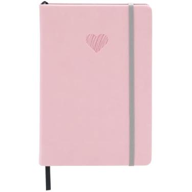 Imagem de EVERLINEA Caderno de capa dura A5 coração em relevo 14,2 cm x 21 cm, 240 páginas pontilhadas, rosa claro