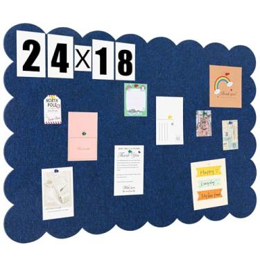 Imagem de Mooliwe Quadro de avisos de feltro recortado, 61 x 45 cm, dobrável, azul escuro, quadro de cortiça, alternativo para parede, 6 cm x 4 cm, visão de imagem autoadesiva, decorativa