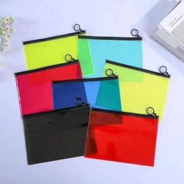 Imagem de 10 bolsas com zíper, bolsas com zíper para organizar o armazenamento, 19 x 14 cm, bolsa de documentos impermeável de PVC para pasta de arquivos de escritório, viagem, bolsa de armazenamento de