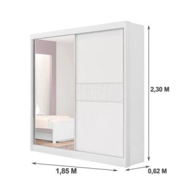 Imagem de Guarda Roupa Casal Athenas 2 Portas Ripado 3 Gavetas com Espelho com p