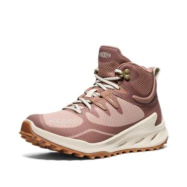 Imagem de KEEN Bota feminina Zionic de altura média impermeável para todos os terrenos, Castanho-acinzentado/bétula, 38