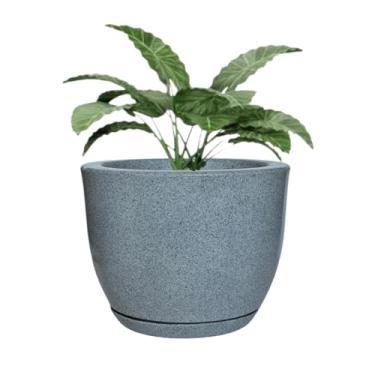Imagem de Vaso P/plantas Polietileno Decorativo Liso Jardim Casa Sala (Branco Stone)