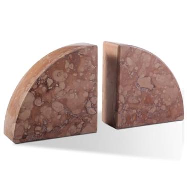 Imagem de Karibiber Suporte de livros de mármore para prateleiras, suportes antiderrapantes para livros pesados, rolha de livros resistente para CDs, suporte de prateleira de livros de luxo, design de quarto de