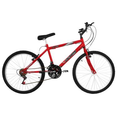 Imagem de Bicicleta de Passeio Ultra Bikes Esporte Aro 24 Reforçada Freio V-Brake – 18 Marchas Vermelho Ferrari
